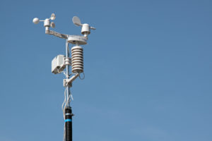 Devices meteorological station on the blue background of the sky